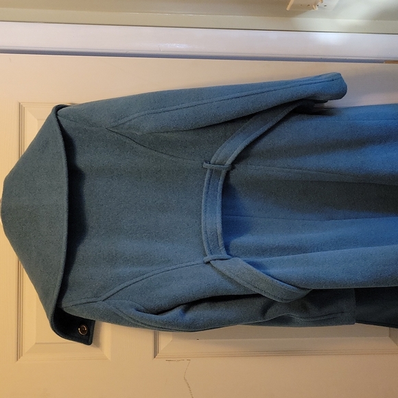 Coach Teal knee length coat with belt - Picture 2 of 4